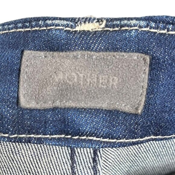 MOTHER Looker Ankle Fray Jeans Tongue Chic Blue High Rise Women’s Size 2 - Picture 10 of 15